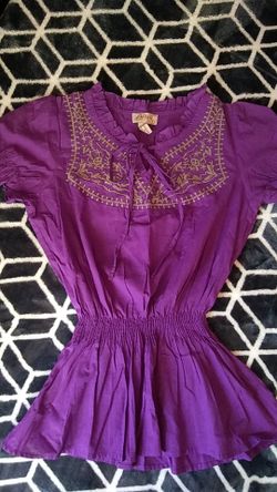 Lavender embroidered blouse