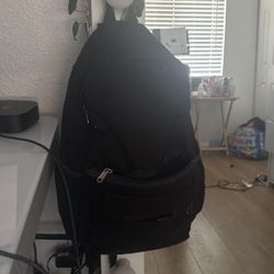 Black corduroy backpack