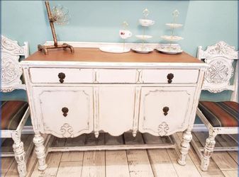 Antique buffet table credenza
