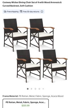 4 wicker patio furniture chairs