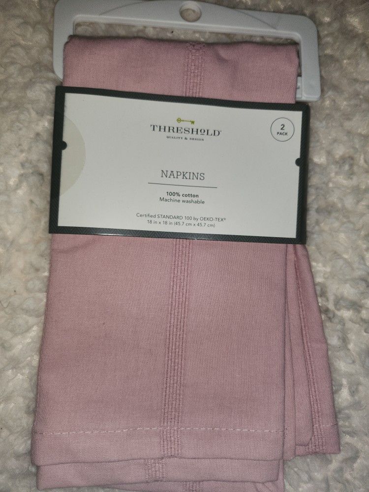 Threshold 2 Pack Pink Cloth Napkins