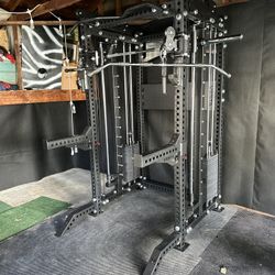 PRO SERIES Ultimate 3-1 Half Rack Functional Trainer w/Smith Machine Bar | 400lb Stack | Gym Equipment | Fitness | Commercial | Squat Rack 