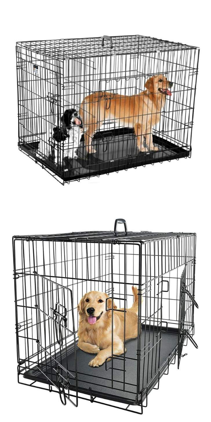 New in box 48x30x32 inches tall large 2 doors foldable dog cage crate kennel for pet up to 100 lbs
