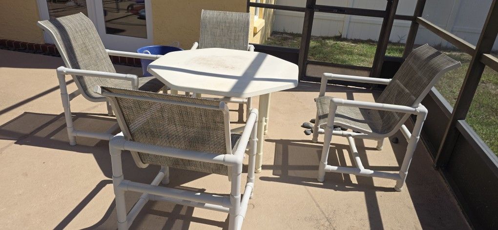 PVC Table and 4 Chairs