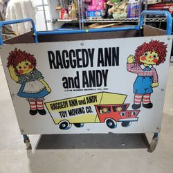 Toy Box Raggedy Ann Andy Vintage  Wheeled