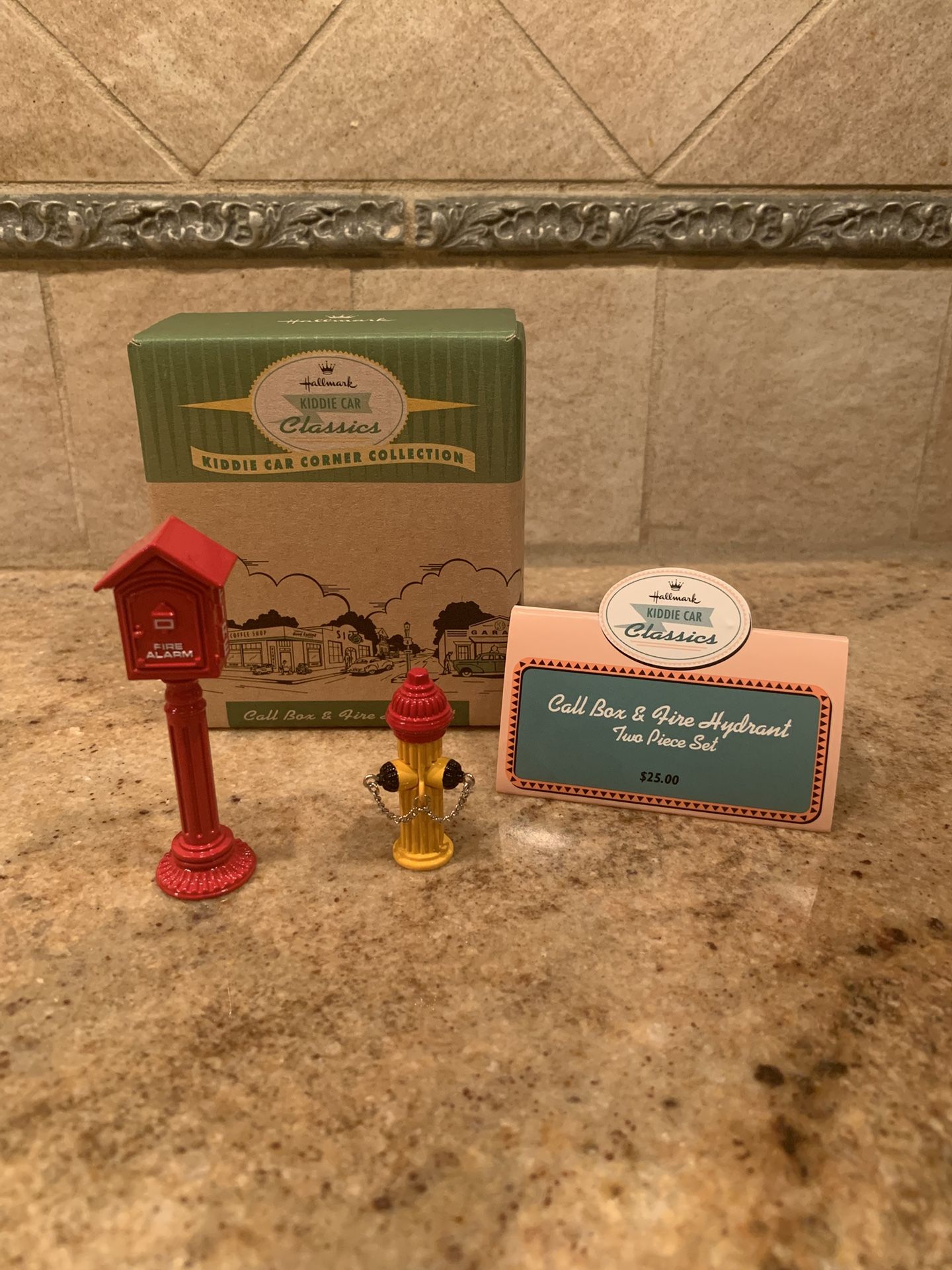 Hallmark Kiddie Car Corner Collection Call Box And Fire Hydrant
