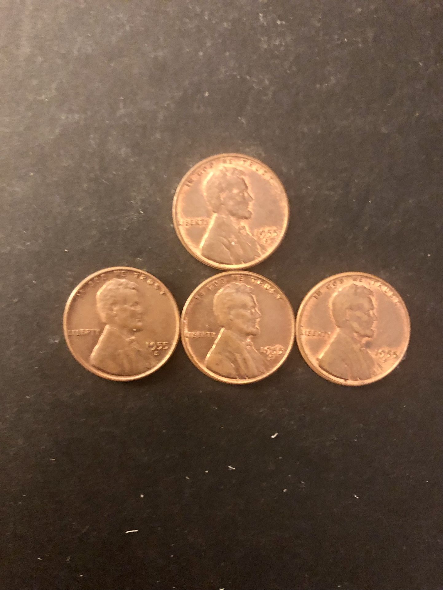 Coins - 1955S Lincoln Pennies – Original Mint Luster - Final Year of San Francisco Wheat  Pennies 