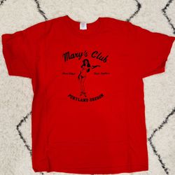 Mary’s Club red Gildan 2005 shirt Portland Oregon Strip Club Men’s Large 