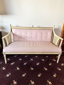 Vintage French Style Settee with Cane Sides
