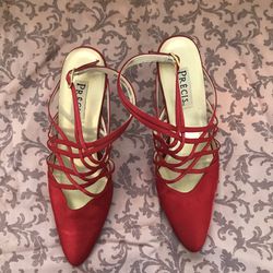 Précis Red Fabric Heels