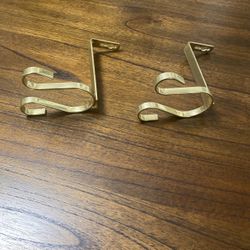 2 Brass U-Shaped Drape Tie Backs