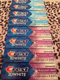 Crest 3 D white toothpaste 3.3 oz 8/$20