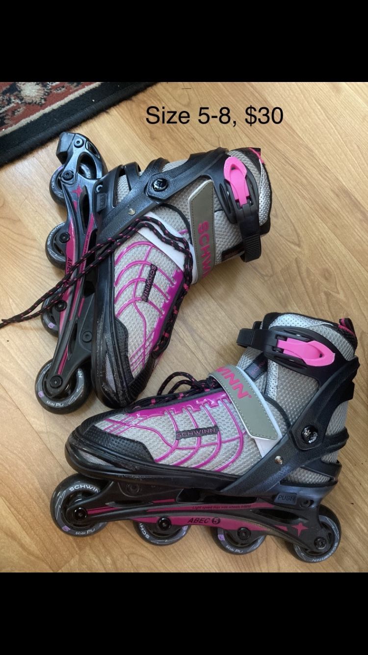 AVAILABLE Rollerblades Adult Adjustable Size 58, Fit Sizes 5, 6, 7, 8 for Sale in Wheeling, IL