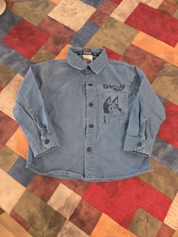 BLUEY DENIM LONG SLEEVE (SNAPS) SHIRT/JACKET SZ 4T  SEE DESCRIPTION