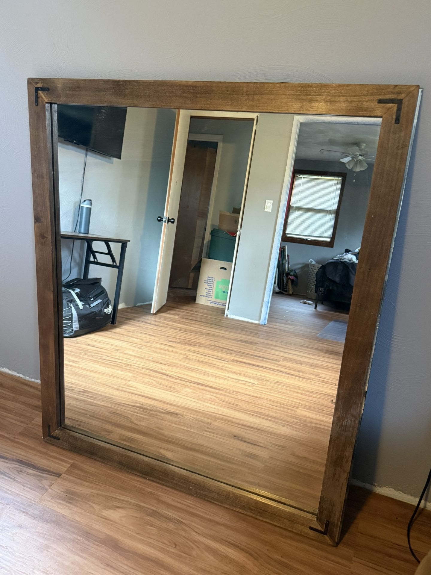 Mirror with Rustic Wooden Frame