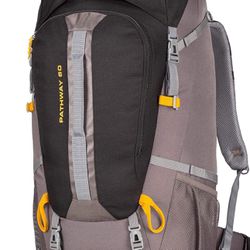 High Sierra Pathway Internal Frame Hiking Travel  Backpack, Black/Slate/Gold, 60L