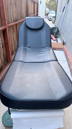 Black Faux Leather Massage/Tattoo / PMU Table with Headrest