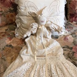 Precious ! Soft Cotton Bunny All Dressed In Gorgeous Batten Cotton Lace Dress !!!!