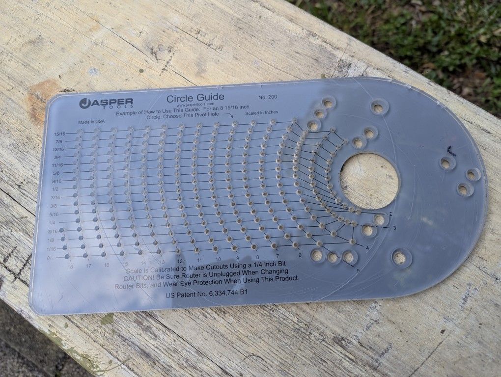 Jasper Model 200j Circle Cutting Jig For Plunge Router