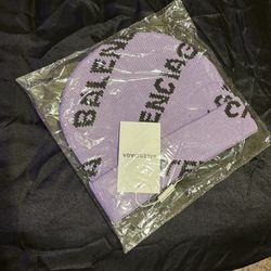 Purple and black Balenciaga beanie