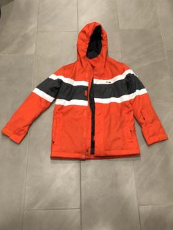 Quiksilver snow jacket New with tags youth size 12 Red Grey White Dry Flight Technology