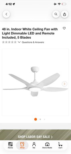 48 in. White Indoor Ceiling Fan with LED Light