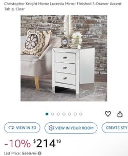 Two glass mirror night stands
