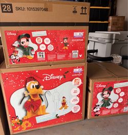 Animated Minnie, Mickey, Pluto Christmas Decorations