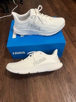Hoka White Running Sneakers with Box
