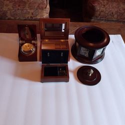 Jewelry Boxes ... Clock with World Map, Opposite Side,Mirror With Lid.