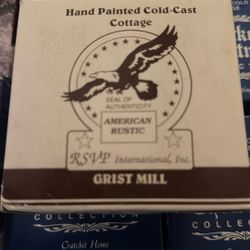 Grist Mill hand painted cold cast cottage American rustic excellent condition
