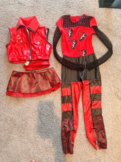 Descendants Red Kids Costume Size M 4 pc set