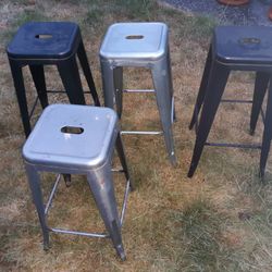 4 Industrial Metal Bar Stools  30.00 Each