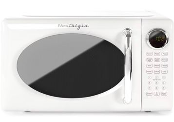 Nostalgia Retro Microwave Oven - 0.7 Cu Ft & 700-Watt Countertop Microwave - White