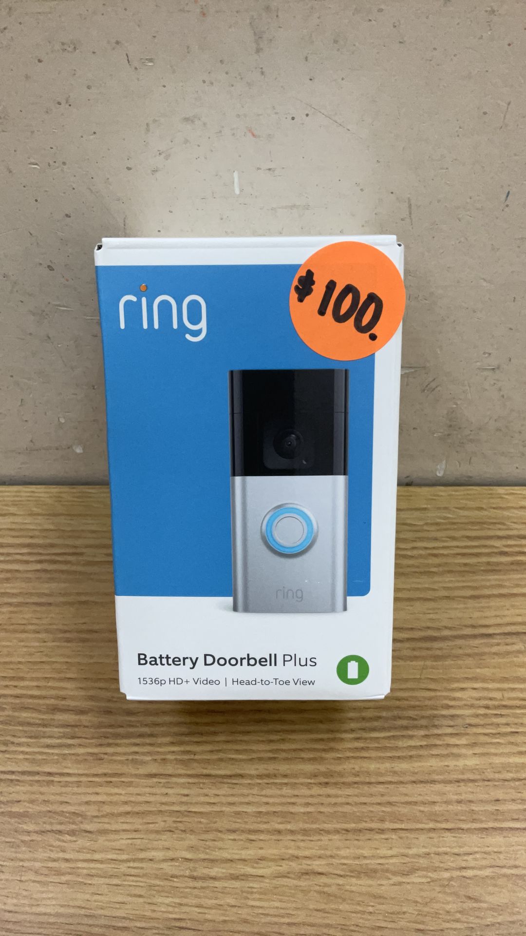 RING BATTERY DOORBELL PLUS (BATTERY) 1536p HD+VIDEO | HEAD TO TOE VIEW.