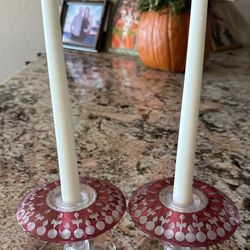 A pair of Vintage"KING LOUIS" by GODINGER - RUBY Candlestick Candle Holder $30 each $50 both