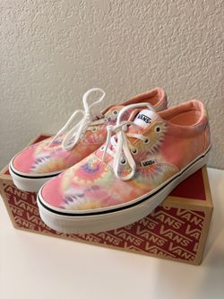 Vans Doheny Tie Dye Salmon White Women’s Size 9.5 Near New Original Box VN0A3MVZ2GG