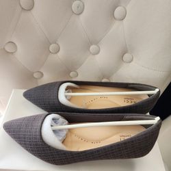 Women's Pumps Kitten Heels Pointed Toe Knit Slip On Foldable Comfortable