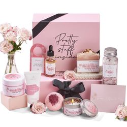 NWT Peacoeye Luxury Spa Gift Box:Bath Salt, Massage Oil, Bath Bomb, Candle &More
