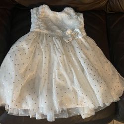Todfler Beige And Gold party Dress