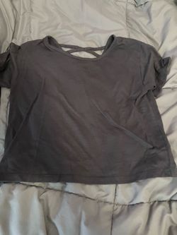 Dark Gray top with Cross-Back Detail