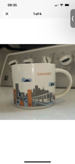 Starbucks You Are Here Collection Chicago Mug White Orange Blue Gray