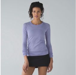 Lululemon Swiftly Tech Long Sleeve Crew Heathered Lilac Sz. 6