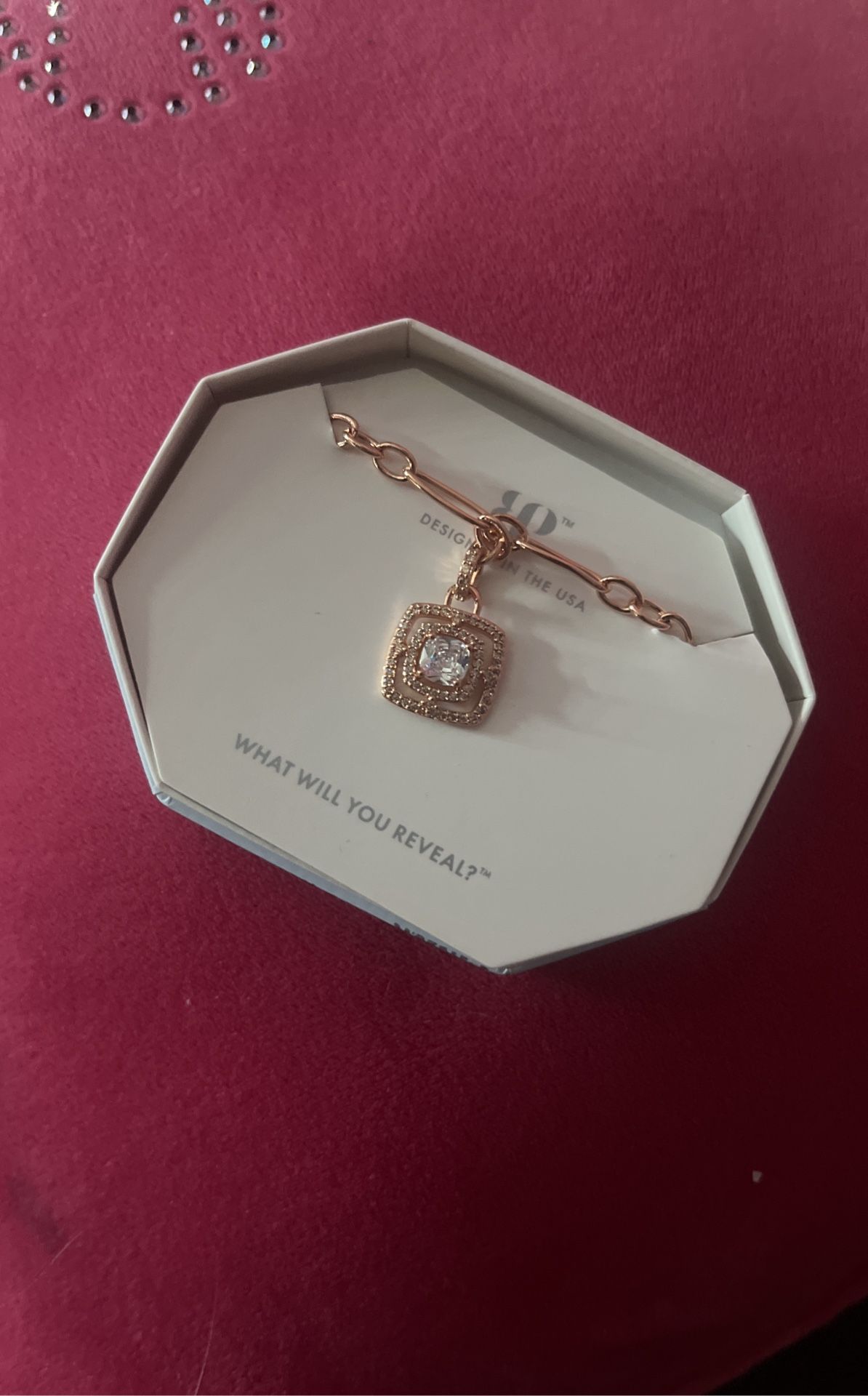 Rose Gold Diamond Zirconia Necklace