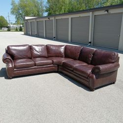 Bernhardt Brady Leather Sectional Couch Sofa - (Free Delivery)