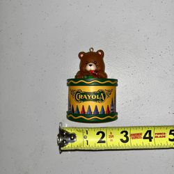 Vintage Crayola Drum Teddy Bear Christmas Ornament 