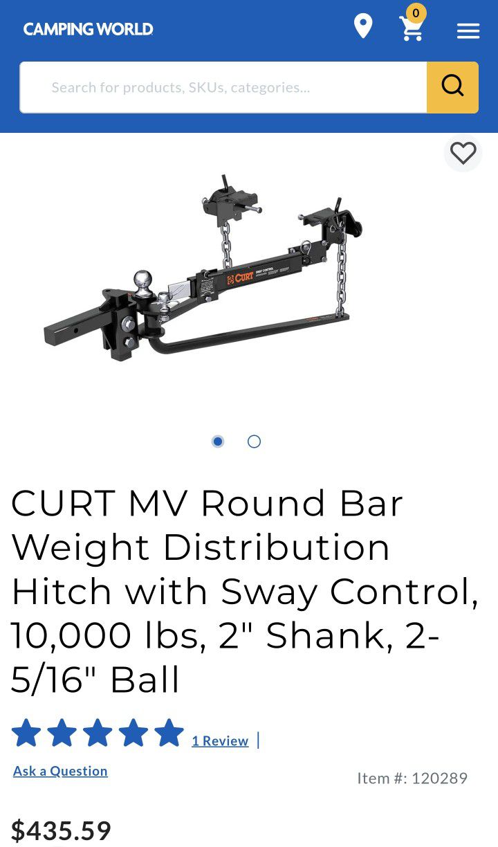  Curt 10k/1000lb Weight Distribution Kit 