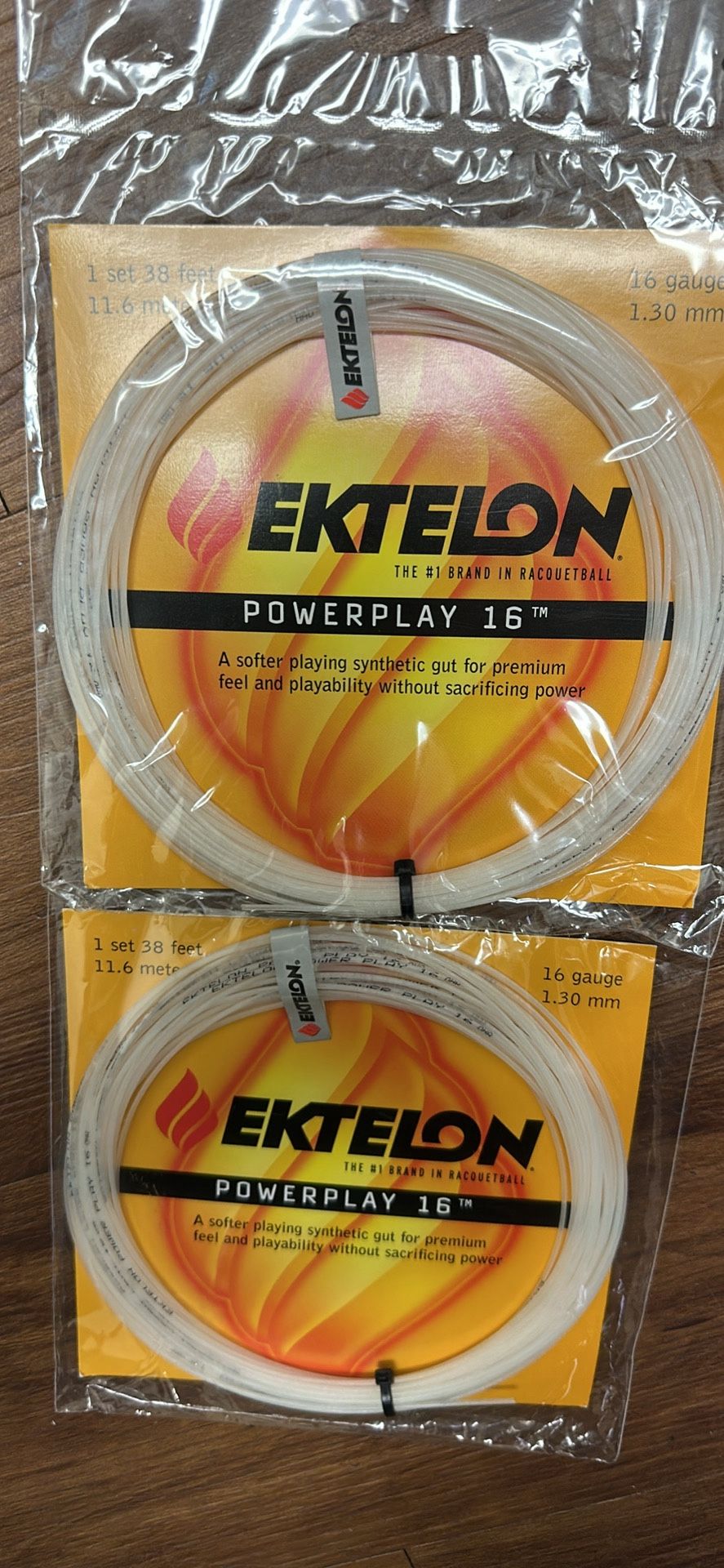Tennis Racket EKTELON Synthetic Gut String 16 Gauge 38 Ft. Christal White (2)