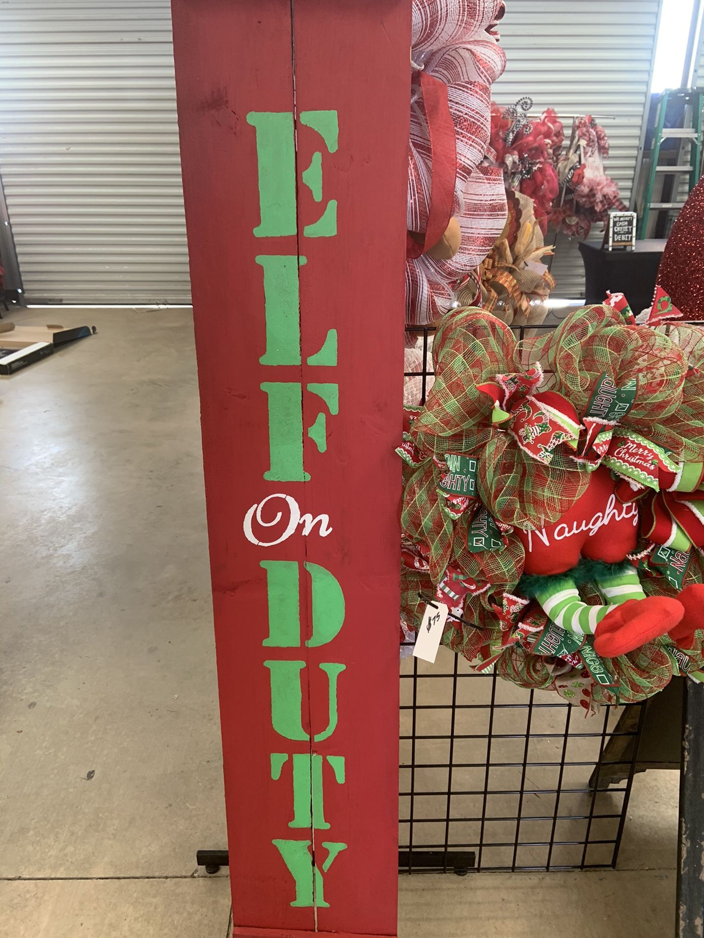 Elf on duty sign