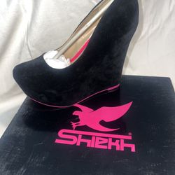 Heels Suede Black And Pink
